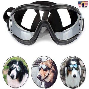 Dog Pet Puppy Cat Wind Waterproof UV Black Sunglasses Goggle Adjustable Strap